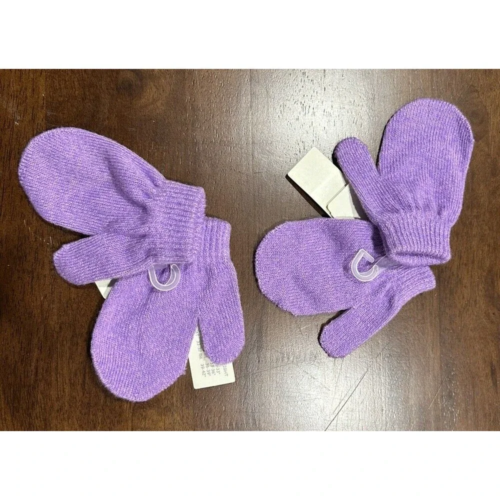 Miniwear Girls size 2T-4T purple mittens - 2 pairs